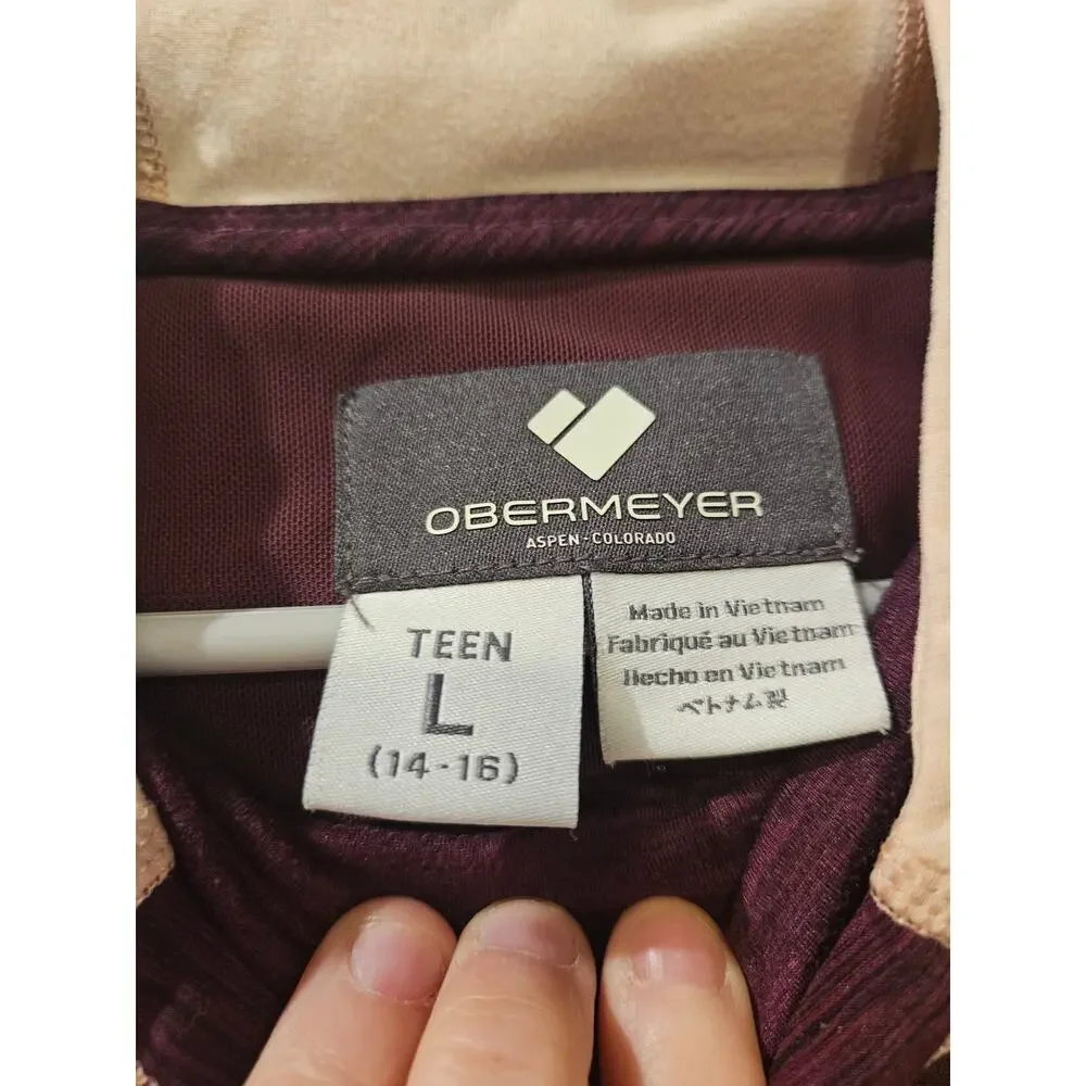 Obermeyer Girls‎ Cora FLC Hoodie Youth Large 14-16 Purple Pink Stretch Pullover